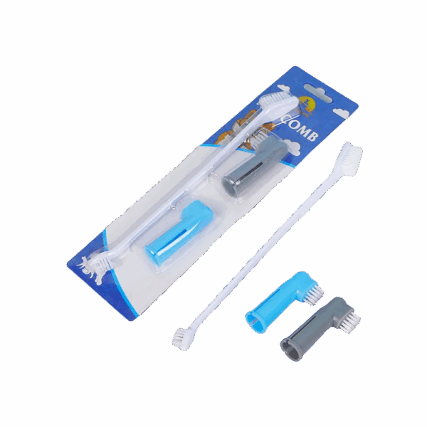 Kit De Cepillo De Dientes y 2 Piezas Dedal Para Mascota