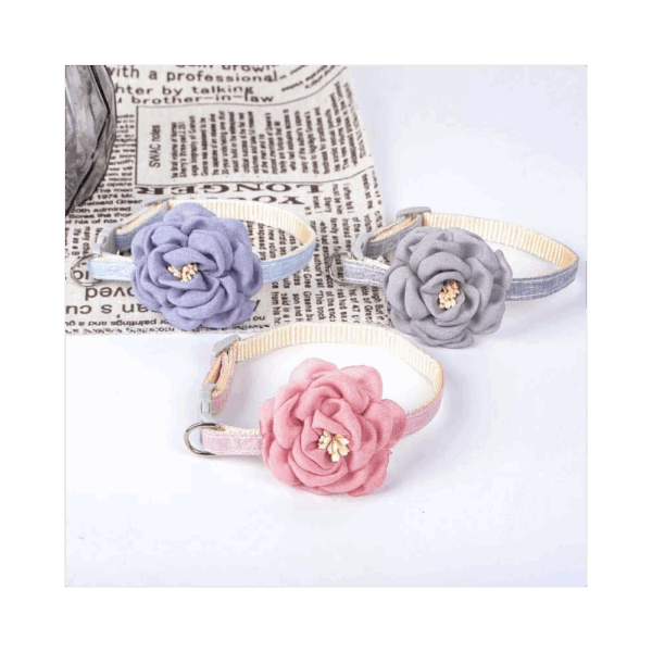 Collar para mascota diseño de flor