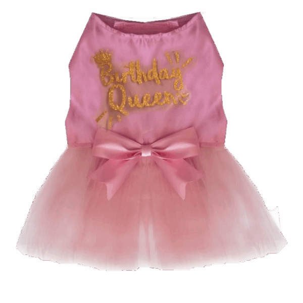 Vestido Rosa para mascotas feliz de cumpleaños