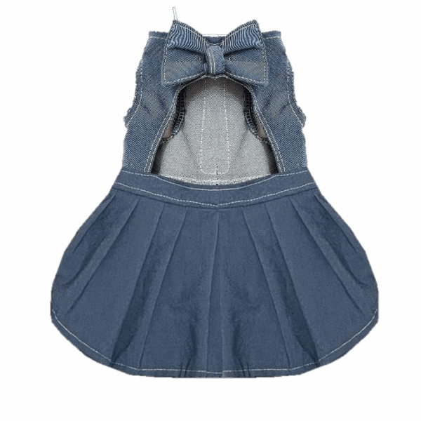 Vestido Para Mascota de mezclilla con escote