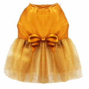 Vestido Para Mascota Dorado
