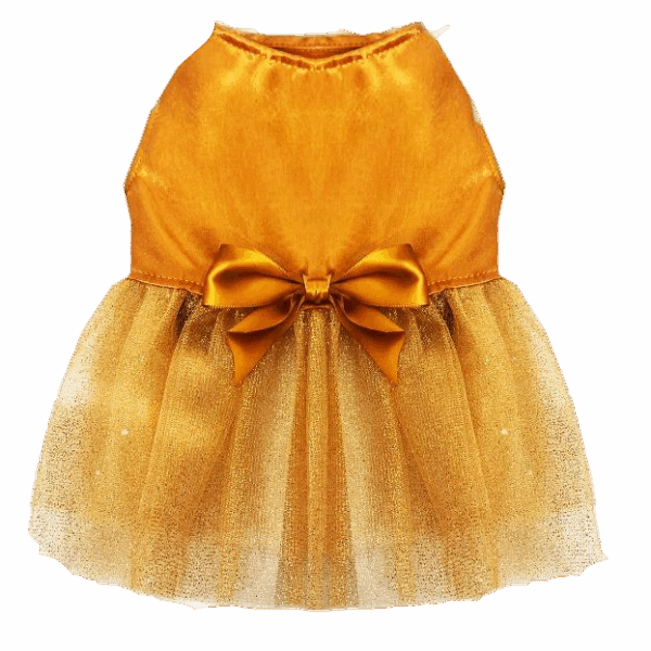 Vestido Para Mascota Dorado